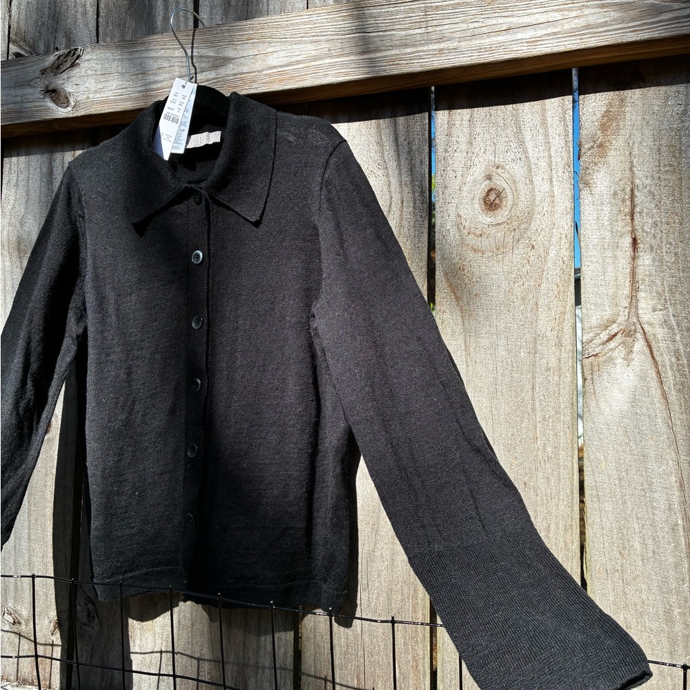 J. Crew Midnight Black Button-Up Sweater - Picture 6 of 12